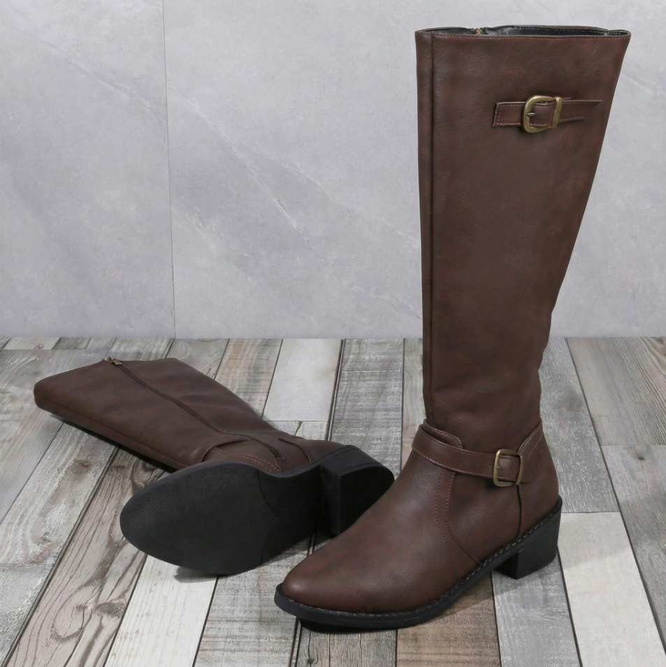 Lara Women's Block Heel Knee-High Riding Boots