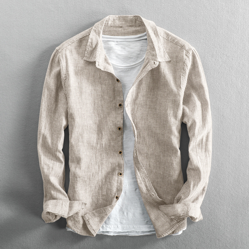 Dani Linen Shirt | Striped, Lightweight Button Down for Men and Women 5