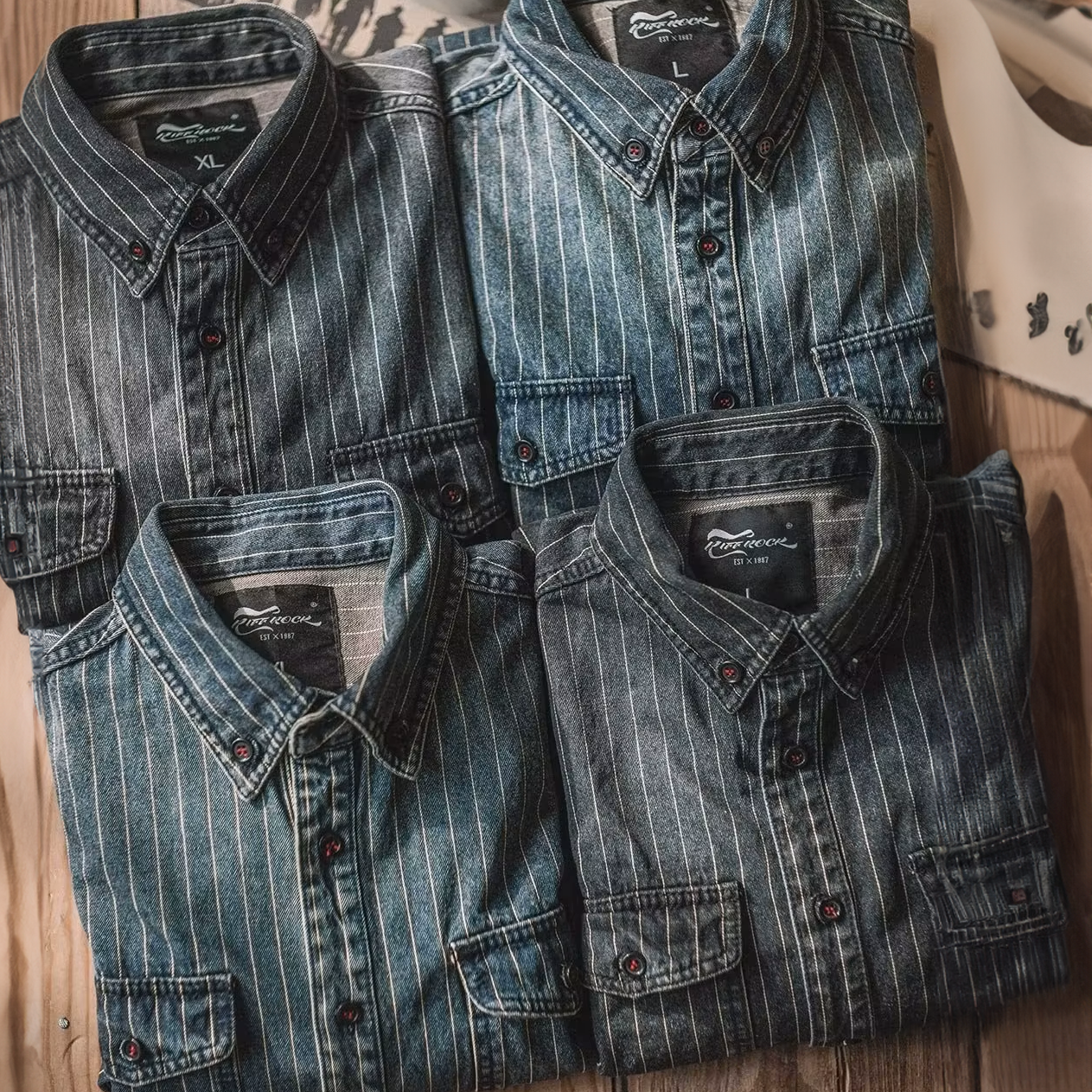 Hector Vintage Shirt | Cotton Denim, Retro Pinstripe Design 5