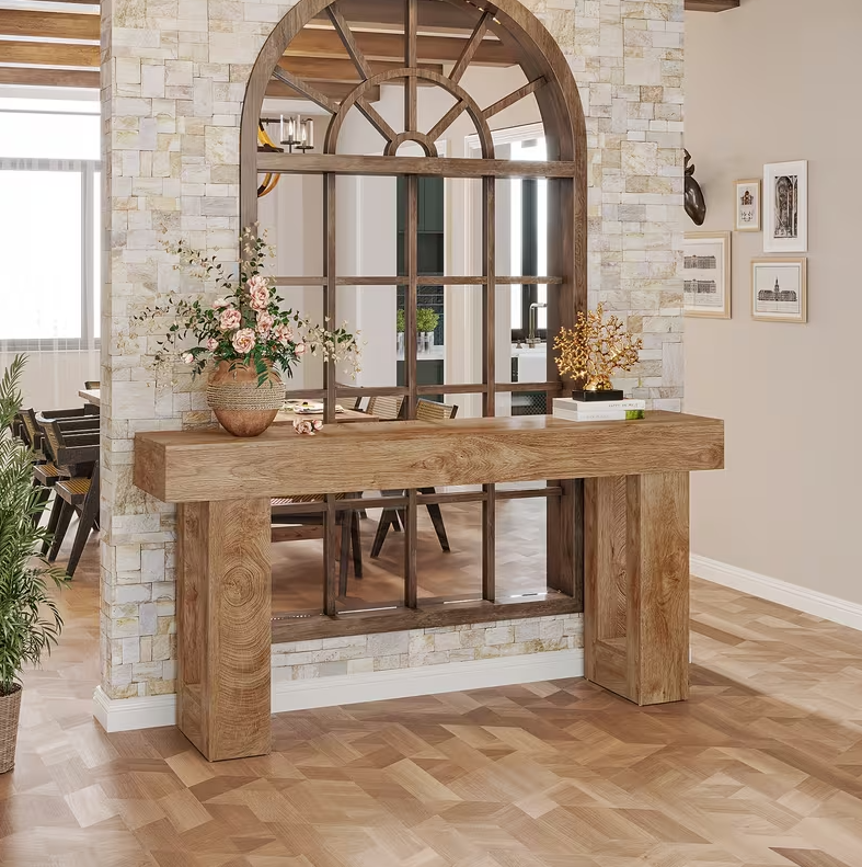 Slim Farmhouse Console Table - Industrial Wood & Artificial Board Sofa Table - Valefield
