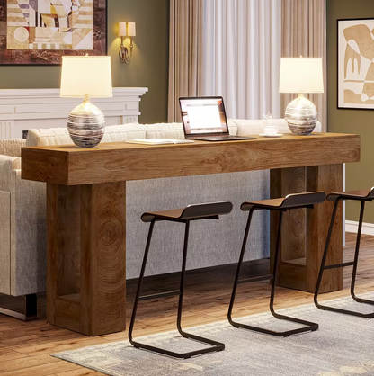 Slim Farmhouse Console Table - Industrial Wood & Artificial Board Sofa Table - Valefield
