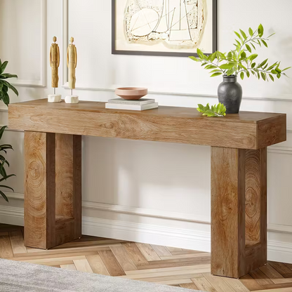 Slim Farmhouse Console Table - Industrial Wood & Artificial Board Sofa Table - Valefield