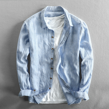 Dani Linen Shirt | Striped, Lightweight Button Down for Men and Women 0