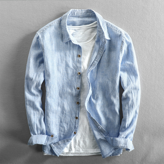 Dani Linen Shirt | Striped, Lightweight Button Down for Men and Women 0