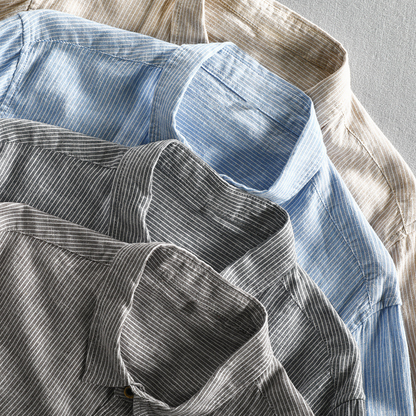 Dani Linen Shirt | Striped, Lightweight Button Down for Men and Women 1