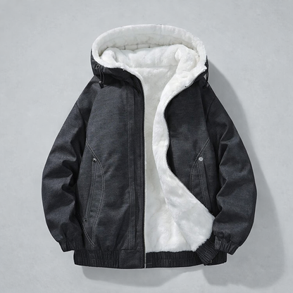 Dante Long Denim Jacket | Cotton Blend, Adjustable Hood 1