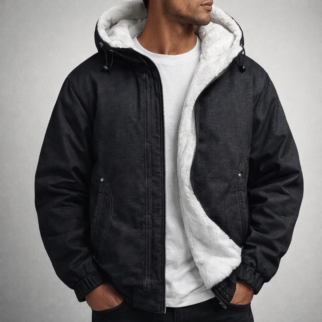 Dante Long Denim Jacket | Cotton Blend, Adjustable Hood 3