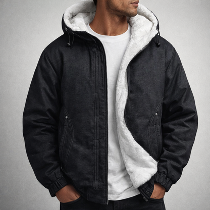 Dante Long Denim Jacket | Cotton Blend, Adjustable Hood 3