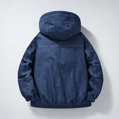 Dante Long Denim Jacket | Cotton Blend, Adjustable Hood 4