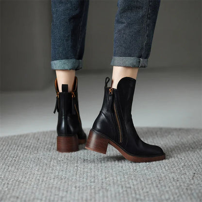 Ella Grace Black Ankle Boots for Women - Stylish Vegan Leather Booties 2