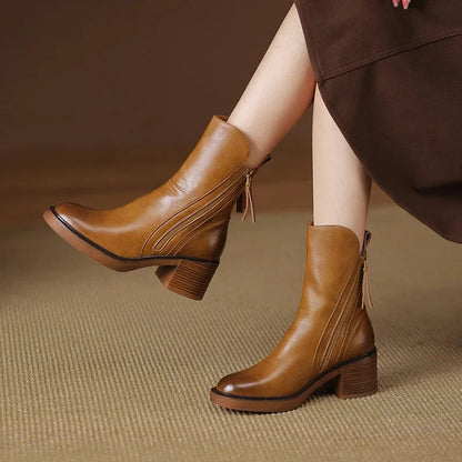 Ella Grace Black Ankle Boots for Women - Stylish Vegan Leather Booties 4