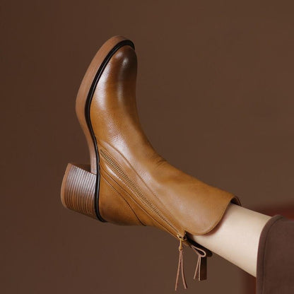 Ella Grace Black Ankle Boots for Women - Stylish Vegan Leather Booties 7
