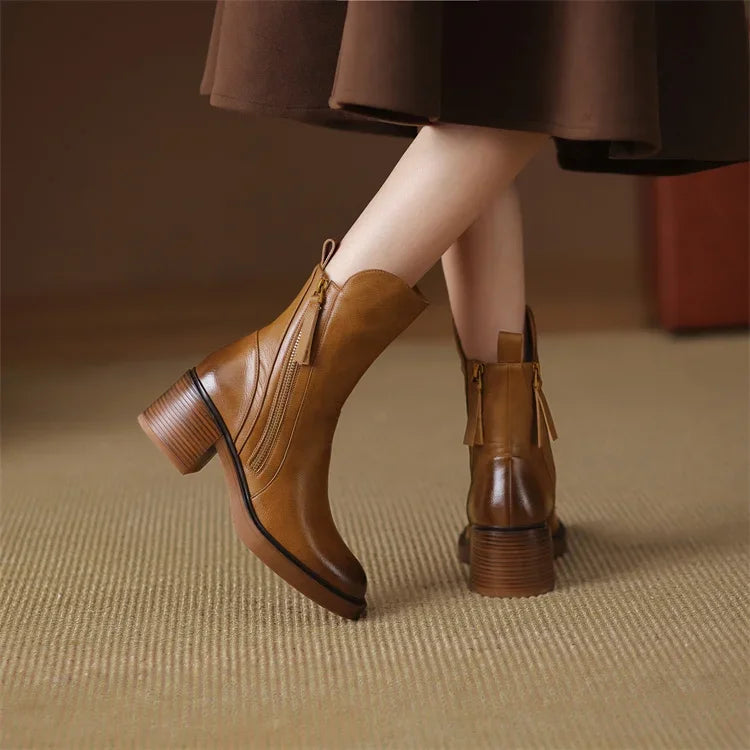 Ella Grace Black Ankle Boots for Women - Stylish Vegan Leather Booties 8
