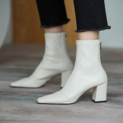 Ella Sophia Black Ankle Boots for Women - Elegant Suede Booties with Cushioned Insole and Tapered Block Heel 0