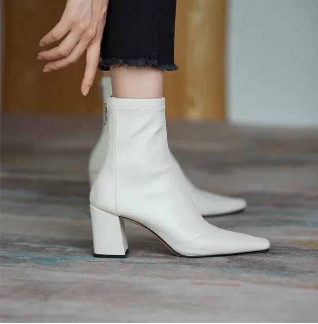 Ella Sophia Black Ankle Boots for Women - Elegant Suede Booties with Cushioned Insole and Tapered Block Heel 2