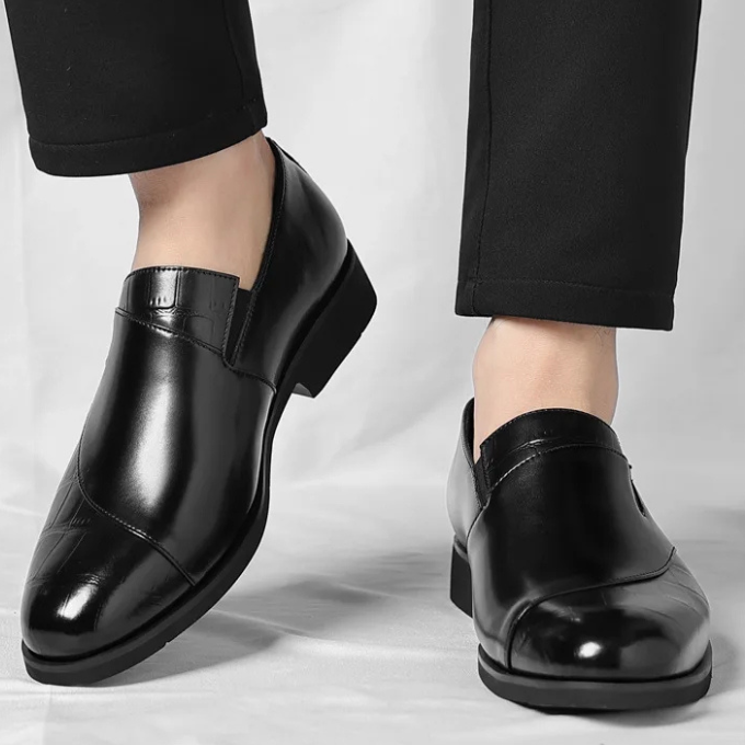 Ethan Brown Loafers for Men - Genuine Leather Slip-On Shoes with High-Gloss Finish 8