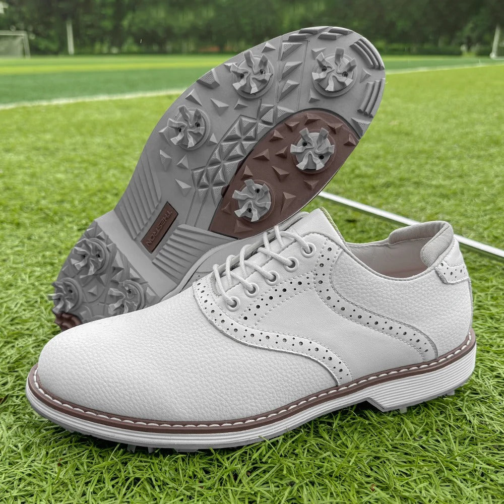 Fay Men's Golf Shoes | Pebbled Leather, Water-Resistant Performance 1