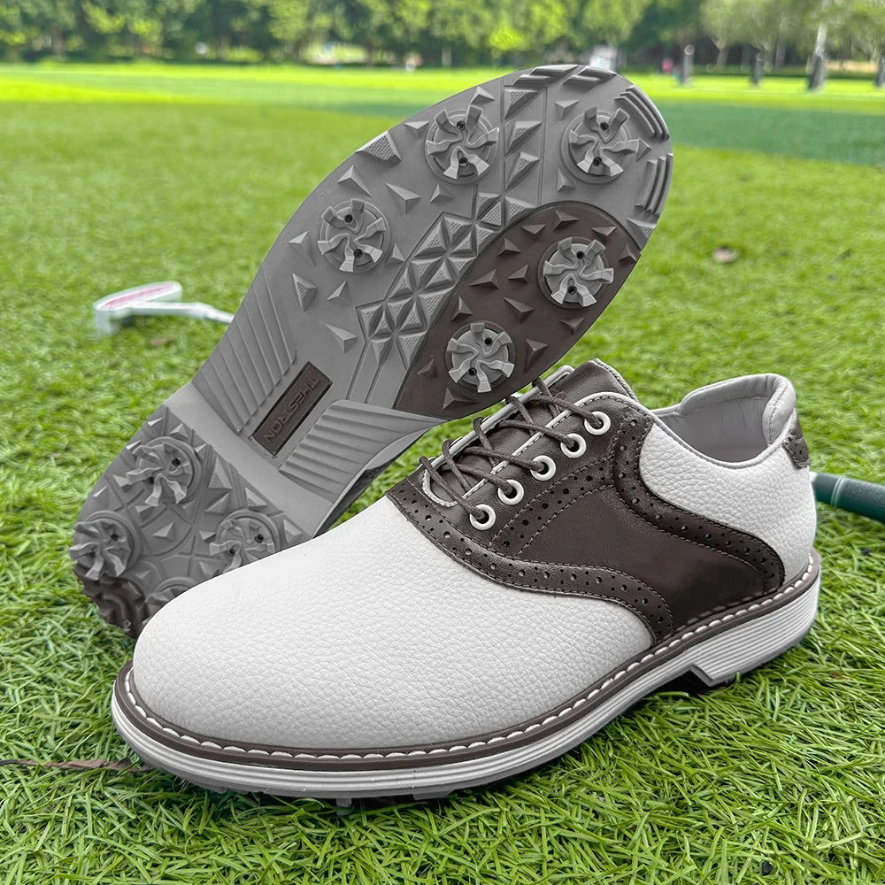 Fay Men's Golf Shoes | Pebbled Leather, Water-Resistant Performance 10