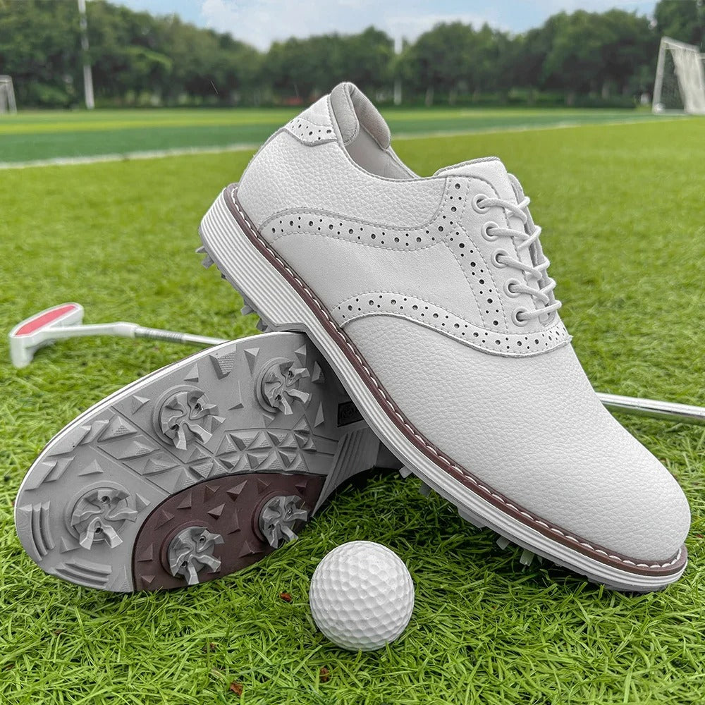 Fay Men's Golf Shoes | Pebbled Leather, Water-Resistant Performance 2
