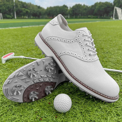 Fay Men's Golf Shoes | Pebbled Leather, Water-Resistant Performance 2