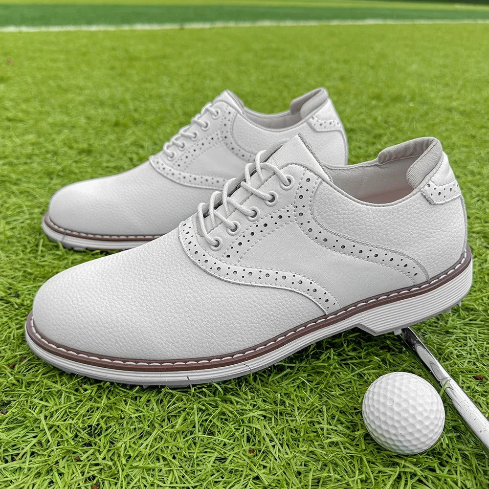 Fay Men's Golf Shoes | Pebbled Leather, Water-Resistant Performance 3