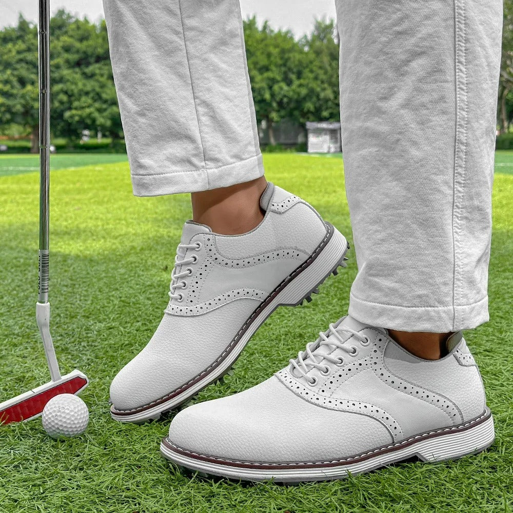 Fay Men's Golf Shoes | Pebbled Leather, Water-Resistant Performance 4
