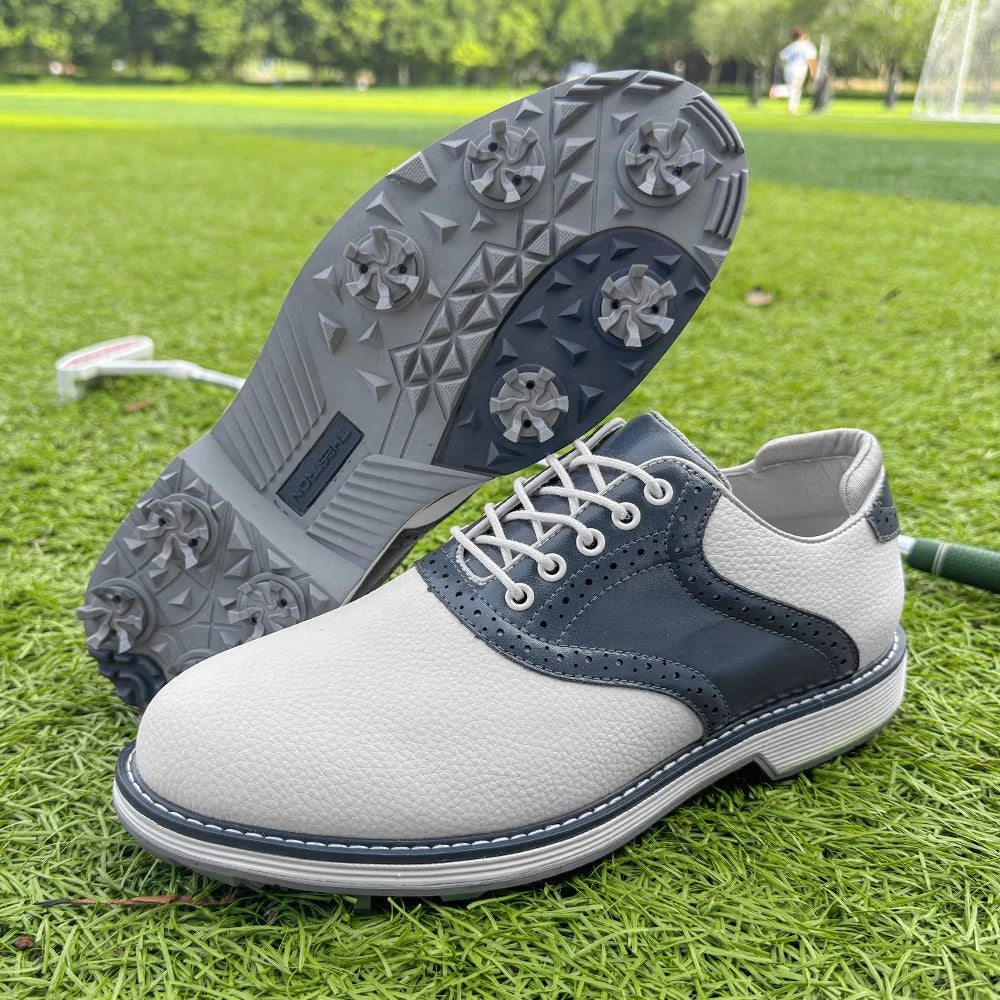 Fay Men's Golf Shoes | Pebbled Leather, Water-Resistant Performance 9