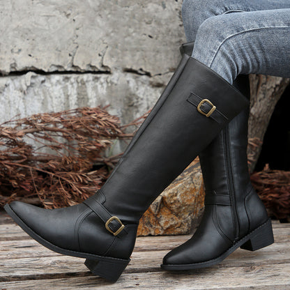 Lara Women's Block Heel Knee-High Riding Boots