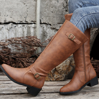 Lara Women's Block Heel Knee-High Riding Boots