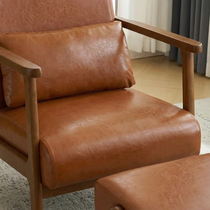Mid-Century Modern Accent Chair & Ottoman Set - Valefield